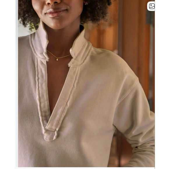 Frank & Eileen Tops - NewFrank & Eileen Beige Toaste Popover Henley Triple Fleece Patrick Sweatshirt S